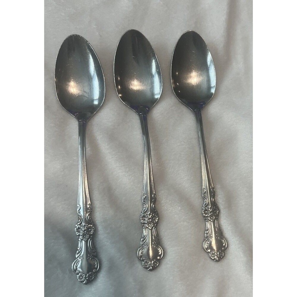 Lot of 3 Oneida Community Stainless BRAHMS Place Oval Soup Spoons 6.25” Vtg